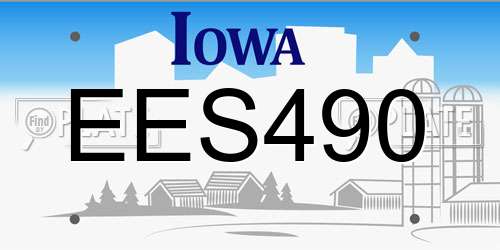 EES490 Iowa License Plate