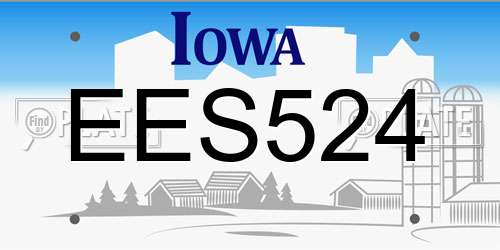 EES524 Iowa License Plate