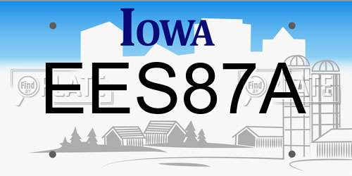 EES87A Iowa License Plate