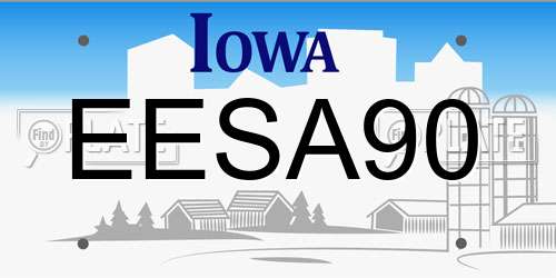 EESA90 Iowa License Plate