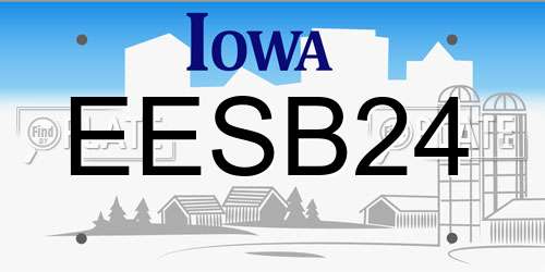 EESB24 Iowa License Plate
