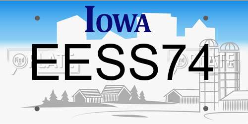 EESS74 Iowa License Plate