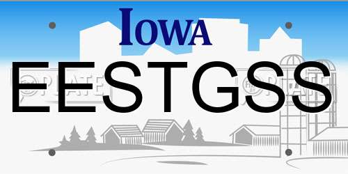 EESTGSS Iowa License Plate