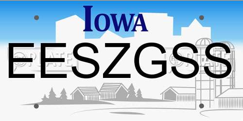 EESZGSS Iowa License Plate