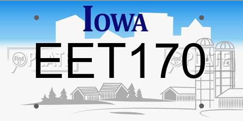 EET170 Iowa License Plate