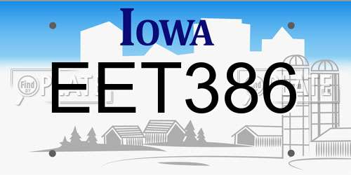 EET386 Iowa License Plate