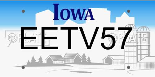 EETV57 Iowa License Plate