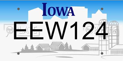 EEW124 Iowa License Plate