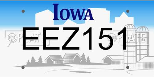 EEZ151 Iowa License Plate