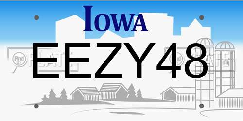 EEZY48 Iowa License Plate