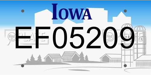 EF05209 Iowa License Plate