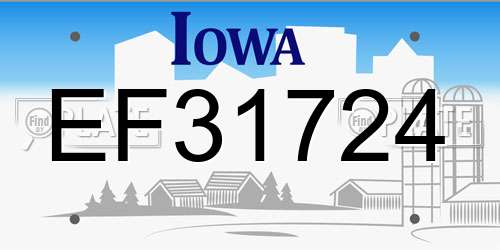 EF31724 Iowa License Plate