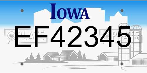 EF42345 Iowa License Plate