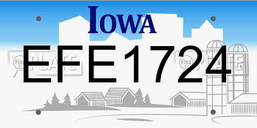 EFE1724 Iowa License Plate