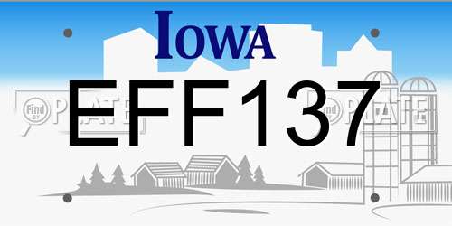 EFF137 Iowa License Plate
