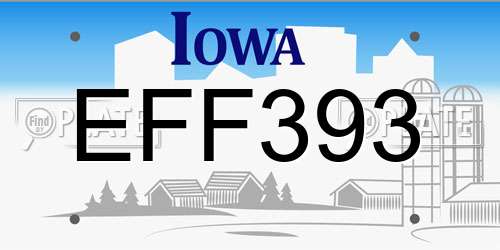 EFF393 Iowa License Plate