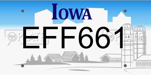 EFF661 Iowa License Plate
