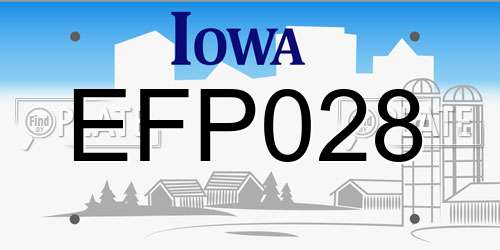 EFP028 Iowa License Plate