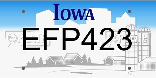 EFP423 Iowa License Plate