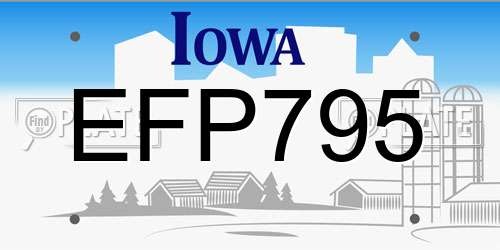 EFP795 Iowa License Plate