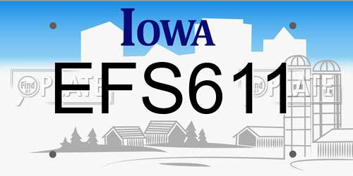 EFS611 Iowa License Plate
