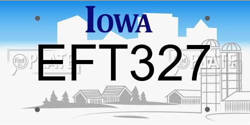 EFT327 Iowa License Plate
