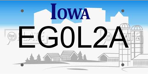 EG0L2A Iowa License Plate