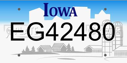 EG42480 Iowa License Plate