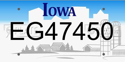 EG47450 Iowa License Plate