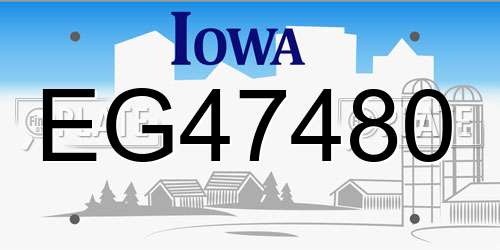 EG47480 Iowa License Plate