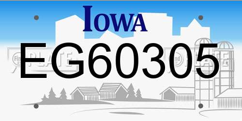 EG60305 Iowa License Plate