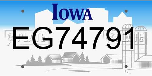 EG74791 Iowa License Plate