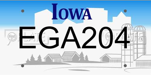 EGA204 Iowa License Plate
