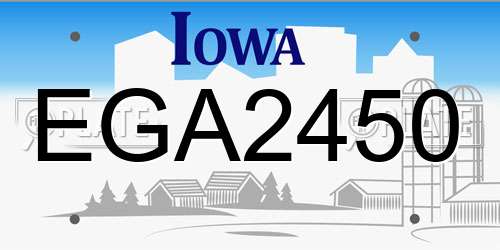 EGA2450 Iowa License Plate
