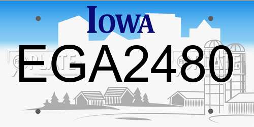 EGA2480 Iowa License Plate