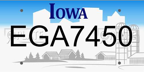 EGA7450 Iowa License Plate