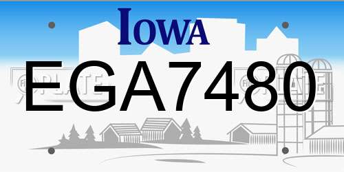 EGA7480 Iowa License Plate