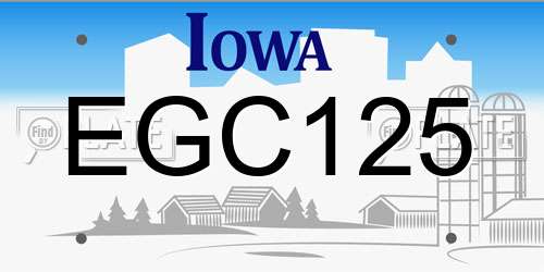 EGC125 Iowa License Plate