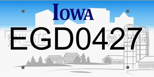 EGD0427 Iowa License Plate