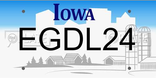 EGDL24 Iowa License Plate