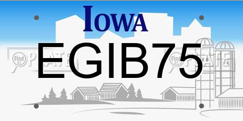 EGIB75 Iowa License Plate