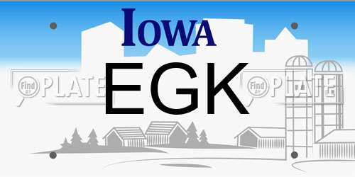 EGK Iowa License Plate