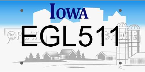 EGL511 Iowa License Plate