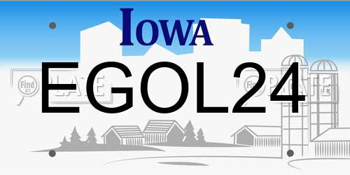 EGOL24 Iowa License Plate