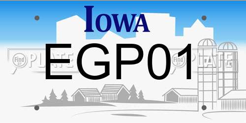 EGP01 Iowa License Plate