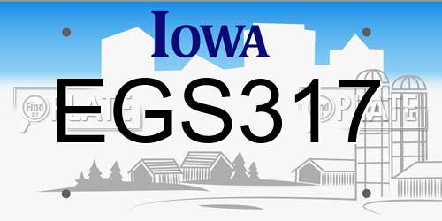EGS317 Iowa License Plate