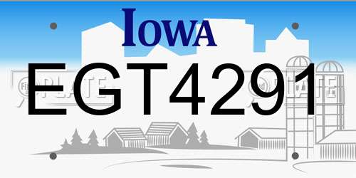 EGT4291 Iowa License Plate