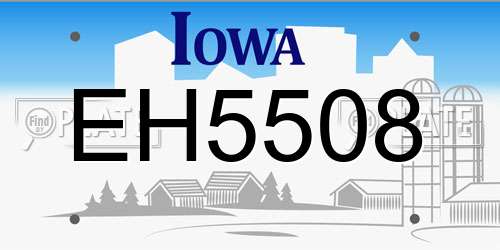 EH5508 Iowa License Plate