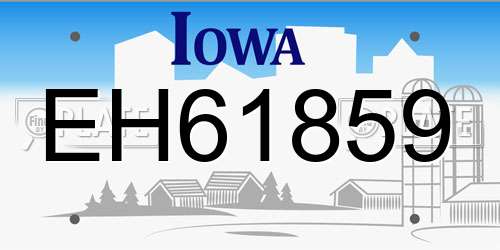 EH61859 Iowa License Plate