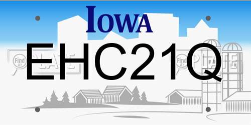 EHC21Q Iowa License Plate